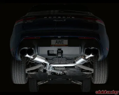 AWE Tuning Touring Edition Cat Back Exhaust | 3" Diameter | 4.5" Quad Diamond Black Tips Porsche Macan 2019-2021 - 3015-43951