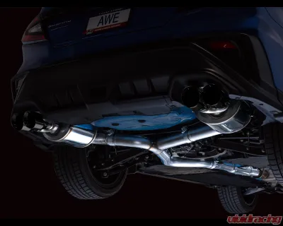 AWE Tuning Touring Edition Exhaust | 3" Diameter | 4" Quad Diamond Black Tips Subaru WRX  2022-2025 - 3015-43979