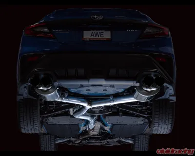 AWE Tuning Touring Edition Exhaust | 3" Diameter | 4" Quad Diamond Black Tips Subaru WRX  2022-2025 - 3015-43979