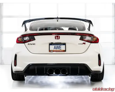 AWE Tuning Touring Edition Exhaust | 3" Diameter | 4.5" Triple Diamond Black Tips Honda Civic Type R 2023-2025 - 3015-53287