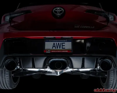 AWE Tuning Touring Edition Exhaust | Diamond Black Tips Toyota GR Corolla Core 2023-2025 - 3015-53472