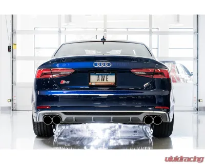 AWE Tuning Touring Edition Exhaust | 2.5" Diameter | 4" Quad Chrome Silver Tips Audi S5 2018-2024 - 3015-42088