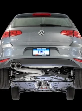 AWE Tuning Track Edition Exhaust | 2.5" Diameter | 3.54" Dual Chrome Silver Tips Volkswagen Golf 2015-2017                                     - 3020-22020 - Image 2