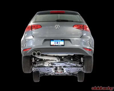 AWE Tuning Track Edition Exhaust | 2.5" Diameter | 3.54" Dual Chrome Silver Tips Volkswagen Golf 2015-2017 - 3020-22020