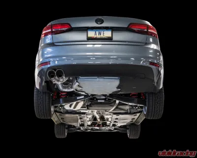 AWE Tuning Track Edition Exhaust | 2.5" Diameter | 3.54" Dual Chrome Silver Tips Volkswagen Jetta 2016-2018 - 3020-22032