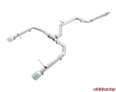 AWE Tuning Track Edition Exhaust | Non-Resonated | Stock Downpipe | 3" Diameter | 4" Dual Chrome Silver Tips Volkswagen Jetta 2019-2021 - 3020-22034