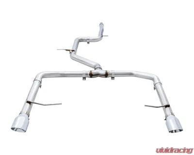 AWE Tuning Track Edition Exhaust | Non-Resonated | Stock Downpipe | 3" Diameter | 4" Dual Chrome Silver Tips Volkswagen Jetta 2019-2021 - 3020-22034