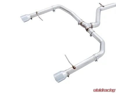 AWE Tuning Track Edition Exhaust | Non-Resonated | Stock Downpipe | 3" Diameter | 4" Dual Chrome Silver Tips Volkswagen Jetta 2019-2021 - 3020-22034