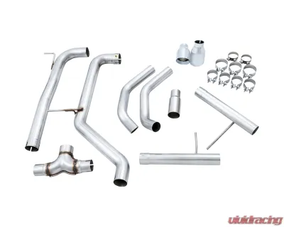 AWE Tuning Track Edition Exhaust | Non-Resonated | Stock Downpipe | 3" Diameter | 4" Dual Chrome Silver Tips Volkswagen Jetta 2019-2021 - 3020-22034