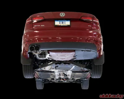AWE Tuning Track Edition Exhaust | 2.5" Diameter | 3.54" Dual Diamond Black Tips Volkswagen Jetta 2011-2018 - 3020-23028
