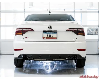 AWE Tuning Track Edition Exhaust | Non-Resonated | Stock Downpipe | 3" Diameter | 4" Dual Diamond Black Tips Volkswagen Jetta 2019-2021 - 3020-23036