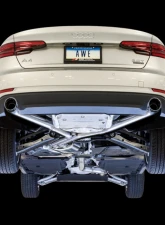 AWE Tuning Track Edition Exhaust | 4" Dual Chrome Silver Tips (includes DP) Audi A4 Quattro 2017-2018                                     - 3020-32024 - Image 2