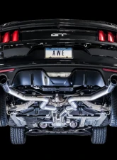 AWE Tuning Track Edition Cat Back Exhaust | 3" Diameter | 4" Dual Chrome Silver Tips Ford Mustang GT 2015-2017                                     - 3020-32028 - Image 3