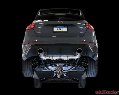 AWE Tuning Track Edition Cat Back Exhaust | 3" Diameter | 4.5" Dual Chrome Silver Tips Ford Focus RS 2016-2018 - 3020-32030