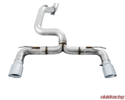 AWE Tuning Track Edition Cat Back Exhaust | 3" Diameter | 4.5" Dual Chrome Silver Tips Ford Focus RS 2016-2018 - 3020-32030