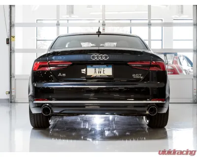 AWE Tuning Track Edition Exhaust | 4" Dual Chrome Silver Tips (includes DP) Audi A5 Quattro 2018-2019 - 3020-32032