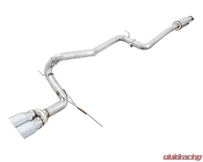 AWE Tuning Track Edition Cat Back Exhaust | 3" Diameter | 4" Dual Chrome Silver Tips Ford Focus ST 2013-2018 - 3020-32034