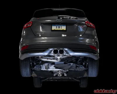 AWE Tuning Track Edition Cat Back Exhaust | 3" Diameter | 4" Dual Chrome Silver Tips Ford Focus ST 2013-2018 - 3020-32034