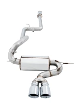 AWE Tuning Touring Edition Cat Back Exhaust | Resonated | 3" Diameter | 4" Dual Chrome Silver Tips Ford Focus ST 2013-2018                                     - 3020-32038 - Image 6