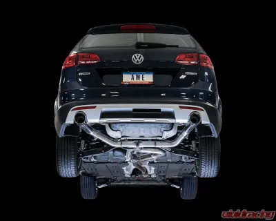 AWE Tuning Track Edition Exhaust | 3" Diameter | 4" Dual Chrome Silver Tips Volkswagen Golf SportWagen 2017-2019 - 3020-32044