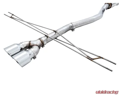 AWE Tuning Track Edition Exhaust | 3" Diameter | 4.5" Dual Chrome Silver Tips Honda Civic Si 2017-2020 - 3020-32052