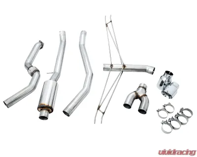 AWE Tuning Track Edition Exhaust | 3" Diameter | 4.5" Dual Chrome Silver Tips Honda Civic Si 2017-2020 - 3020-32052