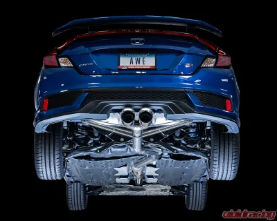AWE Tuning Track Edition Exhaust | 3" Diameter | 4.5" Dual Chrome Silver Tips Honda Civic Si 2017-2020 - 3020-32052