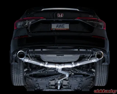 AWE Tuning Track Edition Exhaust | 3" Diameter | 5" Dual Chrome Silver Tips Acura Integra|Honda Civic Si 2022-2025 - 3020-32331