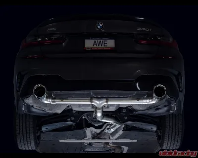 AWE Tuning Track Edition Axle Back Exhaust | 3" Diameter | 4.5" Dual Chrome Silver BMW 430i 2021-2024|BMW 330i 2019-2024|BMW 330i xDrive 2019-2024|BMW 430i xDrive 2021-2024 - 3020-32429