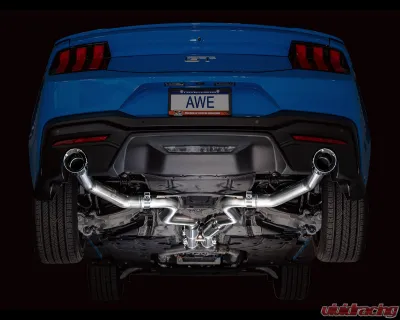 AWE Tuning Track Edition Exhaust | 4.5" Dual Chrome Silver Tips Ford Mustang GT 2024-2024|Ford Mustang GT Premium 2024-2024 - 3020-32650