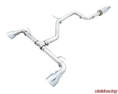 AWE Tuning Track Edition Exhaust | 3" Diameter | 5" Dual Chrome Silver Tips Volkswagen GTI 2022-2024 - 3020-32658