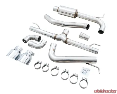 AWE Tuning Track Edition Exhaust | 3" Diameter | 5" Dual Chrome Silver Tips Volkswagen GTI 2022-2024 - 3020-32658