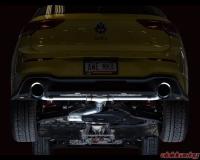 AWE Tuning Track Edition Exhaust | 3" Diameter | 5" Dual Chrome Silver Tips Volkswagen GTI 2022-2024 - 3020-32658