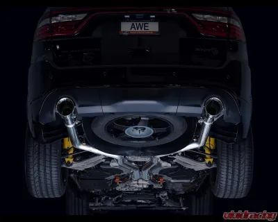 AWE Tuning Track Edition Exhaust | 3" Diameter | 5" Dual Chrome Silver Tips Dodge Durango 2018-2022 - 3020-32952