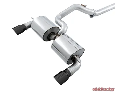 AWE Tuning Touring Edition Cat Back Exhaust | Resonated | 3" Diameter | 4.5" Dual Diamond Black Tips Ford Focus RS 2016-2018 - 3020-33042