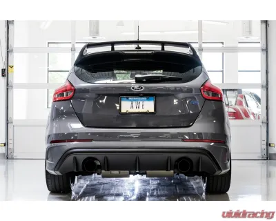 AWE Tuning Touring Edition Cat Back Exhaust | Resonated | 3" Diameter | 4.5" Dual Diamond Black Tips Ford Focus RS 2016-2018 - 3020-33042