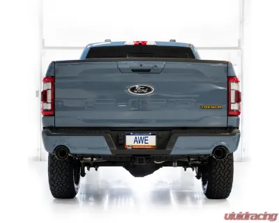 AWE Tuning 0FG Non-Resonated Cat Back | 3" Diameter | 5" Dual Diamond Black Tips Ford F-150 Tremor 2021-2025 - 3020-33402