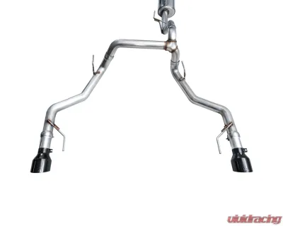 AWE Tuning 0FG Non-Resonated Cat Back | 3" Diameter | 5" Dual Diamond Black Tips Ford F-150 Tremor 2021-2025 - 3020-33402