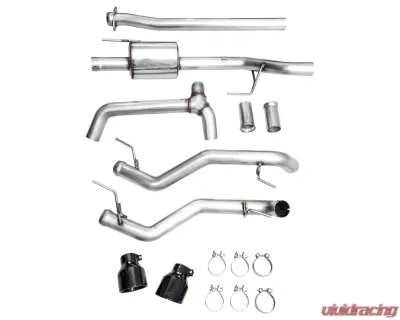 AWE Tuning 0FG Non-Resonated Cat Back | 3" Diameter | 5" Dual Diamond Black Tips Ford F-150 Tremor 2021-2025 - 3020-33402