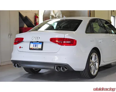 AWE Tuning Track Edition Exhaust | 2.5" Diameter | 4" Quad Chrome Silver Tips Audi S4 2013-2016 - 3020-42026