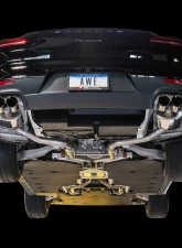 AWE Tuning Track Edition Exhaust | 2.5" Diameter | 4" Quad Chrome Silver Tips Porsche Panamera 2011-2013                                     - 3020-42032 - Image 2