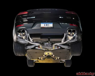 AWE Tuning Track Edition Exhaust | 2.5" Diameter | 4" Quad Chrome Silver Tips Porsche Panamera 2011-2013 - 3020-42032