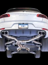 AWE Tuning Track Edition Axle-back Exhaust | 2.5" Diameter | 4" Quad Chrome Silver Tips Porsche Macan 2015-2018                                     - 3020-42040 - Image 2