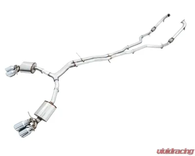 AWE Tuning Touring Edition Exhaust | 2.5" Diameter | 4" Quad Chrome Silver Tips Audi S5 Sportback 2018-2024 - 3020-42056