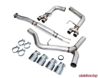 AWE Tuning Track Edition Exhaust | 3" Diameter | 4" Quad Chrome Silver Tips Subaru WRX 2012-2014|Subaru WRX STI 2015-2021 - 3020-42058