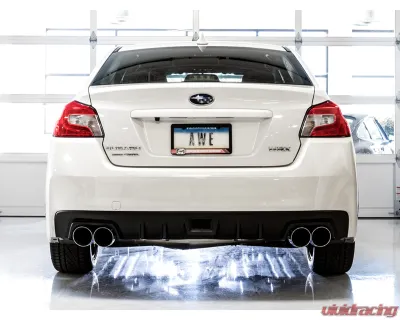 AWE Tuning Track Edition Exhaust | 3" Diameter | 4" Quad Chrome Silver Tips Subaru WRX 2012-2014|Subaru WRX STI 2015-2021 - 3020-42058
