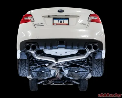 AWE Tuning Track Edition Exhaust | 3" Diameter | 4" Quad Chrome Silver Tips Subaru WRX 2012-2014|Subaru WRX STI 2015-2021 - 3020-42058