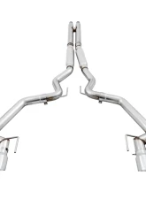 AWE Tuning Track Edition Cat Back Exhaust | 3" Diameter | 4" Quad Chrome Silver Tips Ford Mustang GT 2018-2023|Ford Mustang Bullitt 2019-2020                                     - 3020-42064 - Image 2