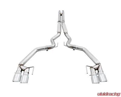 AWE Tuning Track Edition Cat Back Exhaust | 3" Diameter | 4" Quad Chrome Silver Tips Ford Mustang GT 2018-2023|Ford Mustang Bullitt 2019-2020 - 3020-42064