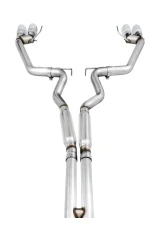 AWE Tuning Track Edition Cat Back Exhaust | 3" Diameter | 4" Quad Chrome Silver Tips Ford Mustang GT 2018-2023|Ford Mustang Bullitt 2019-2020                                     - 3020-42064 - Image 3